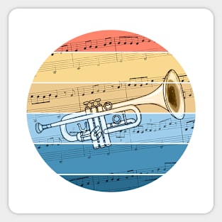 Trumpet Music Notation Trumpeter Brass Musician Sticker